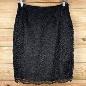 Montaldo's Vintage black lace skirt